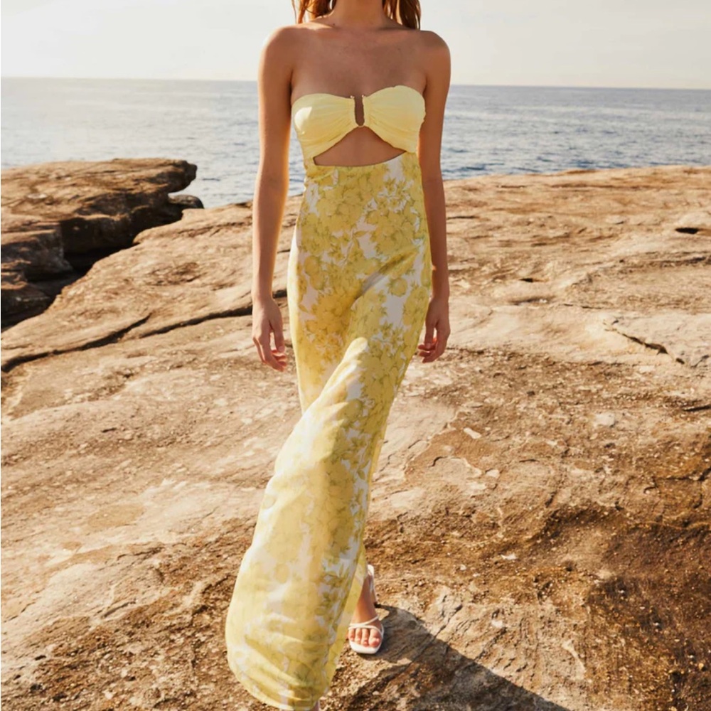 Peppermayo Tropicana Maxi Dress in Daffodil NWT